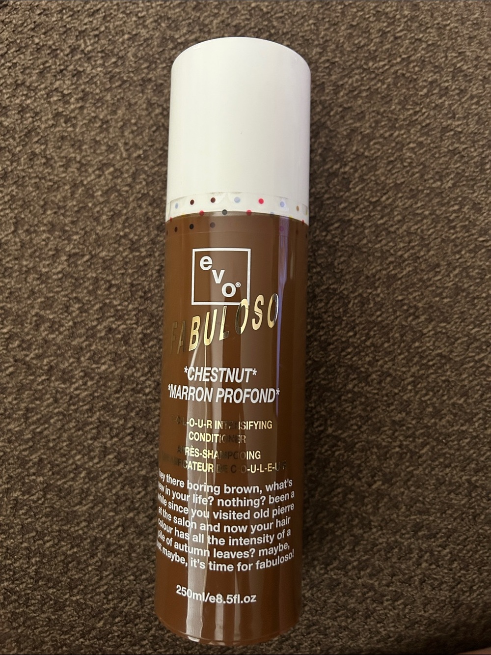 New Evo Fabuloso Chestnut Brunette Color Intensifying Toning Conditioner 8.5 oz